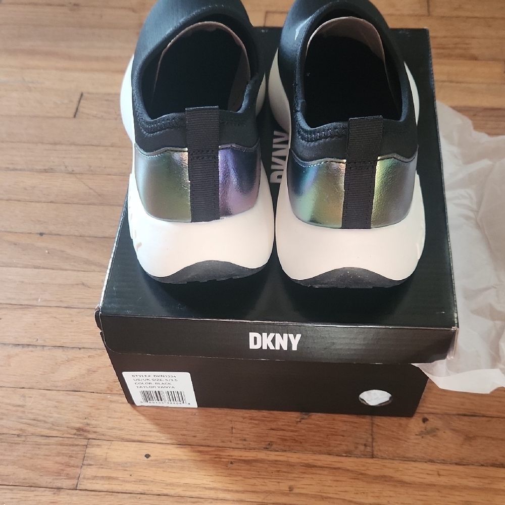 DKNY Black and White Slip-On Shoes - Picture 2 of 3